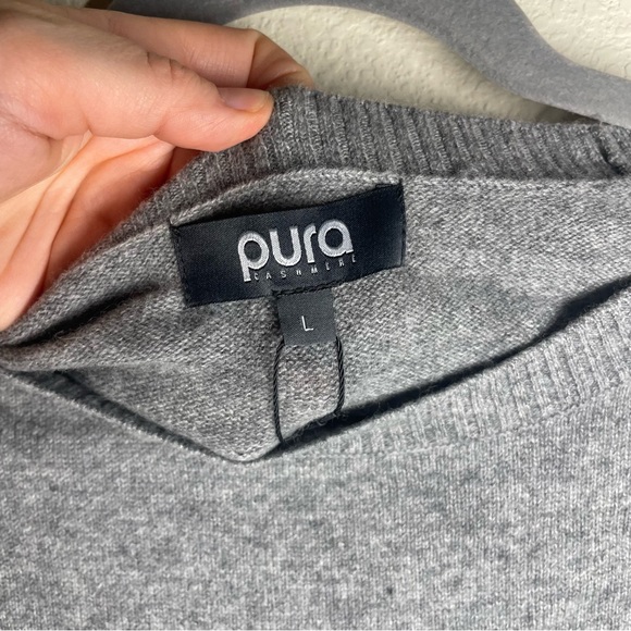 NWT Pura Cashmere | 100% Cashmere Crew Flannel Large - Picture 6 of 11